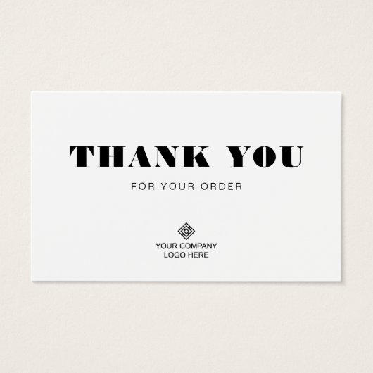 カスタムロゴありがとうお支払い中小ビジネス包装カード (正面)