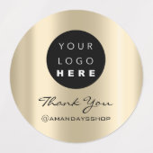 カスタムロゴありがとうInstagra名金ゴールド ラベル (デザイン1)