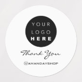 カスタムロゴありがとうInstagra Name White ラベル (デザイン2)