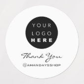 カスタムロゴありがとうInstagra Name White ラベル (デザイン1)