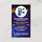 カスタムロゴとスローガン | 暖房および冷却HVAC 名刺 (正面)