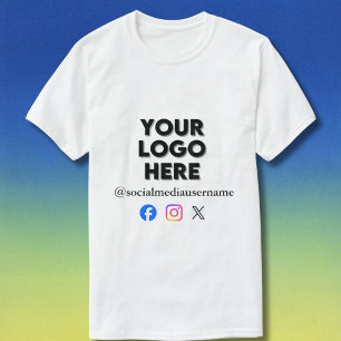 カスタムロゴとソーシャルメディアのビジネスTシャツ Tシャツ