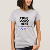 カスタムロゴとソーシャルメディアビジネス Tシャツ (正面)