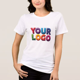 カスタムロゴとテキストのシンプルなビジネス トライブレンドTシャツ