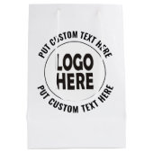 カスタムロゴとテキストのビジネスプロモーション ミディアムペーパーバッグ (裏面)