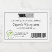 カスタムロゴとバーコードフレッシュミクオーガニックログリーン フードラベル (シングルラベル)