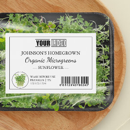 カスタムロゴとバーコードフレッシュミクオーガニックログリーン フードラベル