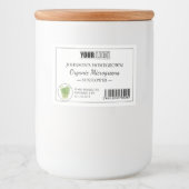 カスタムロゴとバーコードフレッシュミクオーガニックログリーン フードラベル (正面)