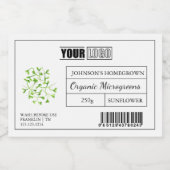 カスタムロゴとバーコードフレッシュミクオーガニックログリーン フードラベル (シングルラベル)
