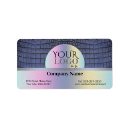 カスタムロゴと会社名コバルトアリゲータースキン ラベル