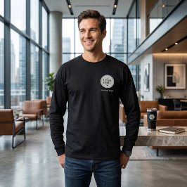カスタムロゴと会社名 モダンプロフェッショナルメンズ Tシャツ