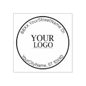 カスタムロゴと住所の循環 ラバースタンプ (インプリント)