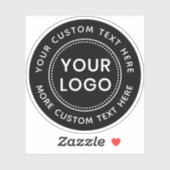 カスタムロゴと円形文字ブラックまたは任意の色 シール (シート)