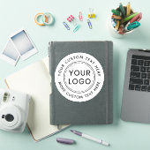 カスタムロゴと円形文字白または任意の色 シール (iPadカバー)