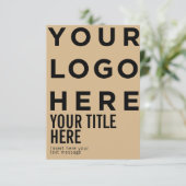 カスタムロゴと文字のモダンシャープな招待状 (スタンド正面)