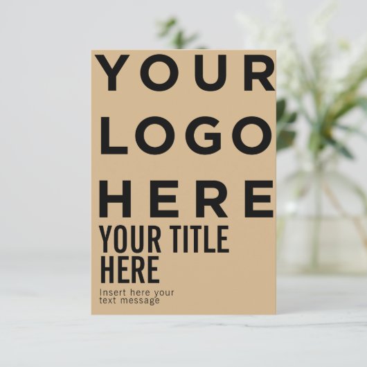 カスタムロゴと文字のモダンシャープな招待状 (スタンド正面)