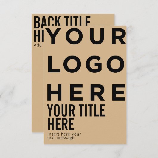 カスタムロゴと文字のモダンシャープな招待状 (正面/裏面)