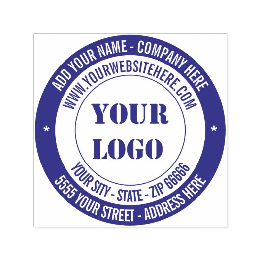 カスタムロゴと文字のラウンドスタンプ セルフインキングスタンプ (デザイン)