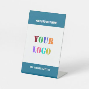 カスタムロゴと文字ペデスタルのサイン – あなたの色 台座サイン