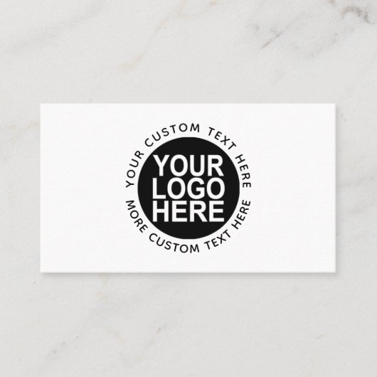 カスタムロゴと文字ホワイトまたは任意の色モダン 名刺 (正面)