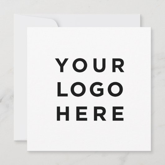 カスタムロゴと文字モダン四角の招待状 (正面)