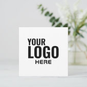 カスタムロゴと文字モダン四角の招待状 (スタンド正面)