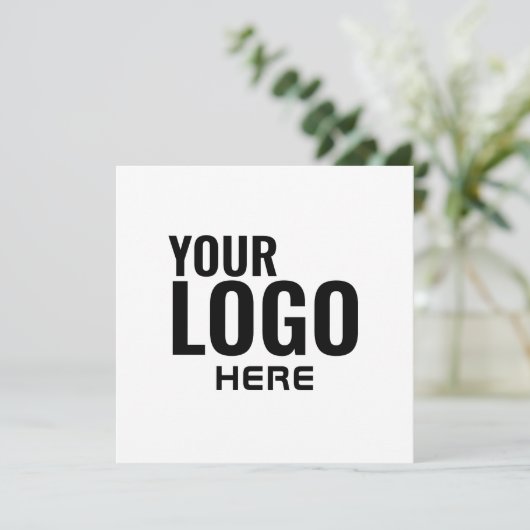 カスタムロゴと文字モダン四角の招待状 (スタンド正面)