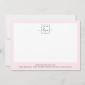 カスタムロゴと文字ライトピ縁どック モダン ノートカード (正面)