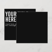 カスタムロゴと文字黒四角の招待状 (正面/裏面)