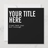 カスタムロゴと文字黒四角の招待状 (裏面)