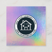 カスタムロゴとQRコードDIYホログラフィックスクエア スクエア名刺 (裏面)