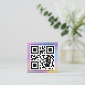 カスタムロゴとQRコードDIYホログラフィックスクエア スクエア名刺 (スタンド正面)