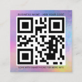 カスタムロゴとQRコードDIYホログラフィックスクエア スクエア名刺 (正面)
