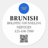 カスタムロゴとQR ラウンドシール (正面)