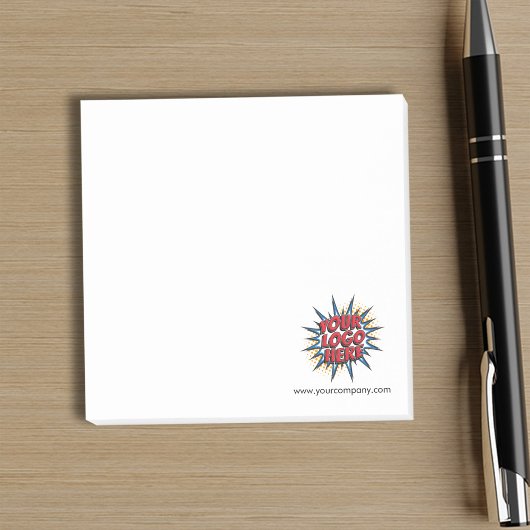 カスタムロゴとWebサイト情報ホワイト ポストイット