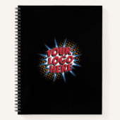 カスタムロゴのアップロード/ウェブサイト – Business Black ノートブック (正面)