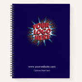 カスタムロゴのアップロード – 独自のビジネスブルーを作成 ノートブック (正面)