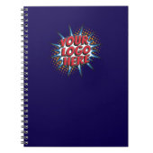 カスタムロゴのアップロード – Business Blue ノートブック (正面)