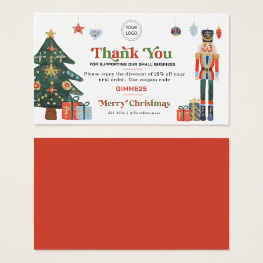 カスタムロゴのクリスマスパッケージありがとう (正面&裏面)