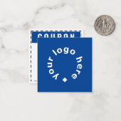 カスタムロゴのクーポン「Recome For」 |青クラシック色 ノートカード (正面/裏面インサイチュ)