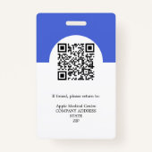 カスタムロゴのビジネススタッフ写真セキュリティブルー バッジ (裏面)