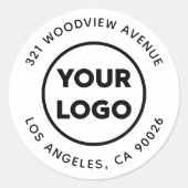 カスタムロゴのビジモダンネス差出人住所 ラウンドシール (正面)
