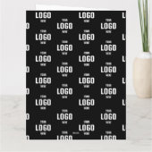 カスタムロゴのブランド – 黒い折り畳みグリーティ カード (裏面)