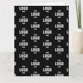 カスタムロゴのブランド – 黒い折り畳みグリーティ カード (正面)