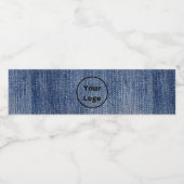 カスタムロゴのブルーデニムプリント ペットボトルラベル (シングルラベル)