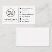 カスタムロゴのミニマモダンリストソーシャルメディアアイコン 名刺 (正面/裏面)
