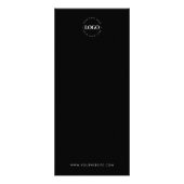 カスタムロゴのミニマルなブラックスクリプトの価格表 ラックカード (裏面)