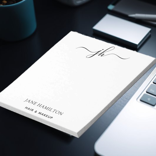 カスタムロゴのモノグラムスクリプト名 ノートパッド