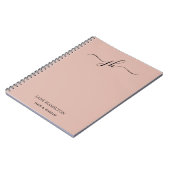 カスタムロゴのモノグラムスクリプト名 ノートブック (左側)