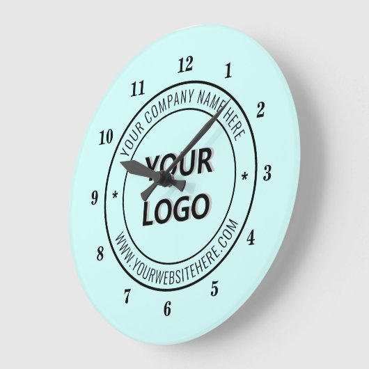 カスタムロゴの会社名 ラージ壁時計 (傾斜)